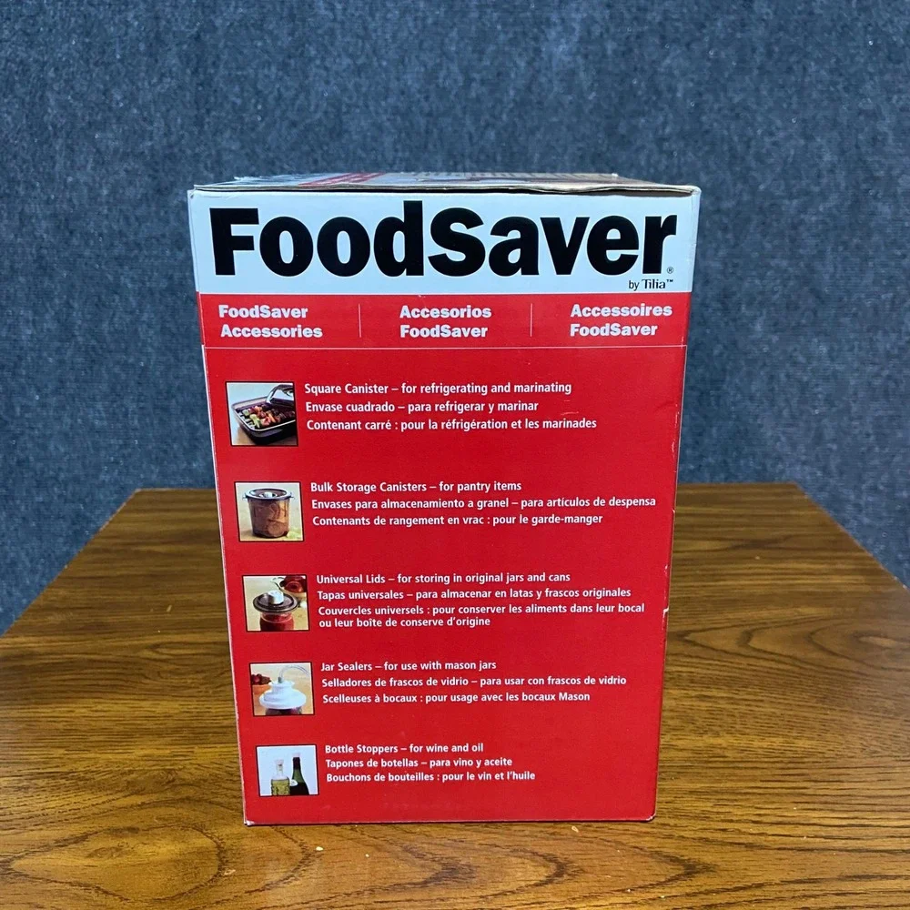 FoodSaver Tilia Designer Canister Set 0.75 2.5 Qt Vacuum Seal 02-0052-01 READ